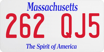 MA license plate 262QJ5