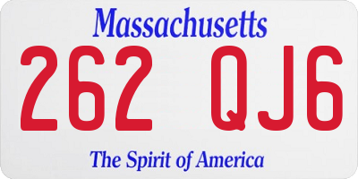 MA license plate 262QJ6