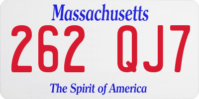 MA license plate 262QJ7