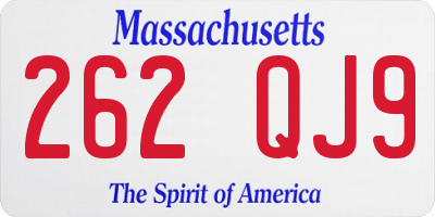 MA license plate 262QJ9