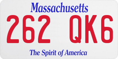 MA license plate 262QK6