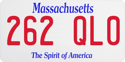 MA license plate 262QL0