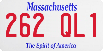 MA license plate 262QL1