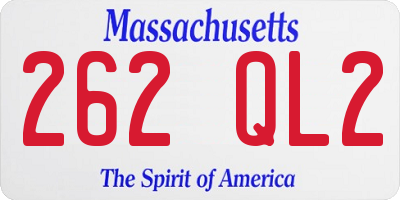 MA license plate 262QL2