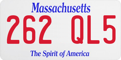 MA license plate 262QL5
