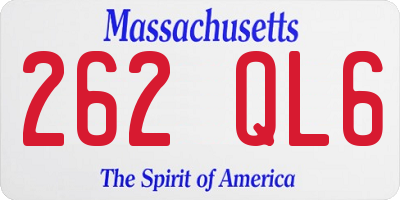 MA license plate 262QL6