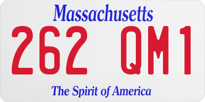 MA license plate 262QM1