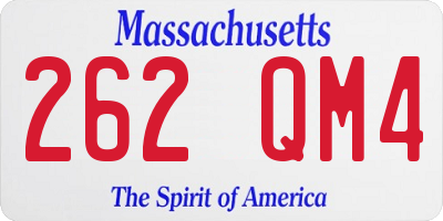 MA license plate 262QM4