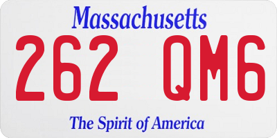 MA license plate 262QM6