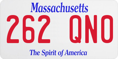 MA license plate 262QN0