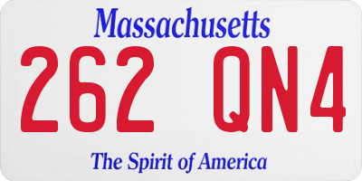 MA license plate 262QN4