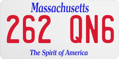MA license plate 262QN6