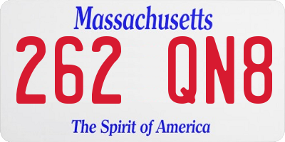 MA license plate 262QN8
