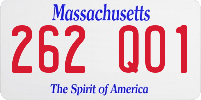 MA license plate 262QO1