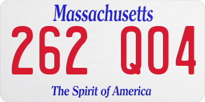 MA license plate 262QO4