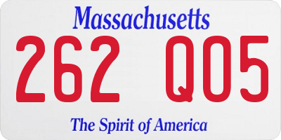 MA license plate 262QO5