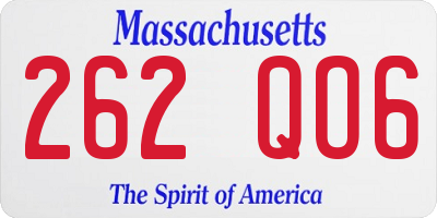MA license plate 262QO6