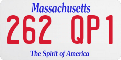 MA license plate 262QP1