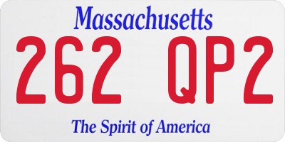 MA license plate 262QP2