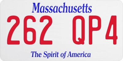 MA license plate 262QP4