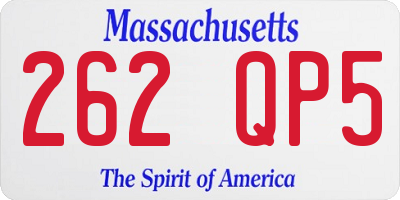 MA license plate 262QP5