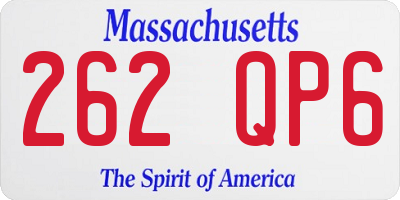 MA license plate 262QP6