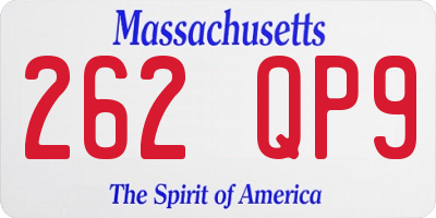 MA license plate 262QP9