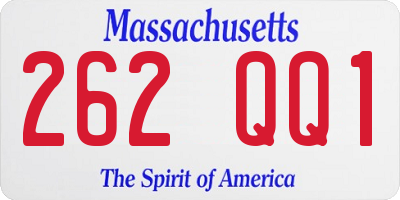 MA license plate 262QQ1