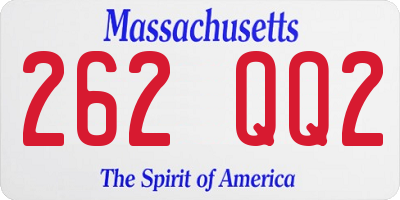 MA license plate 262QQ2