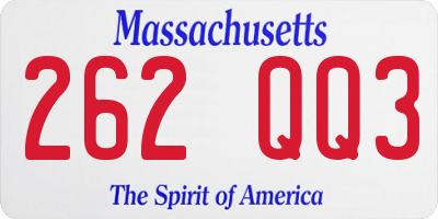 MA license plate 262QQ3