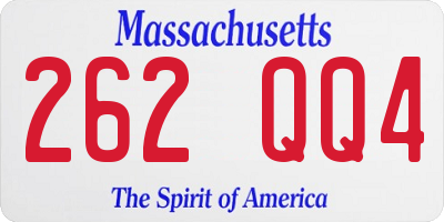 MA license plate 262QQ4