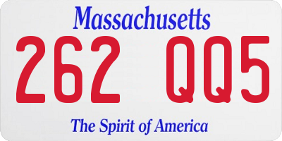 MA license plate 262QQ5