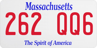 MA license plate 262QQ6