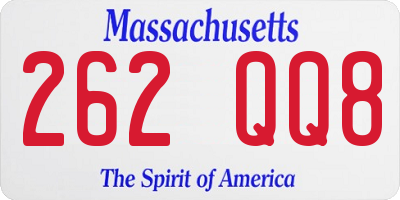 MA license plate 262QQ8