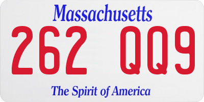 MA license plate 262QQ9