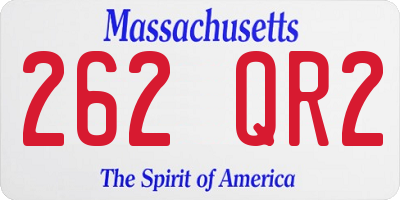 MA license plate 262QR2