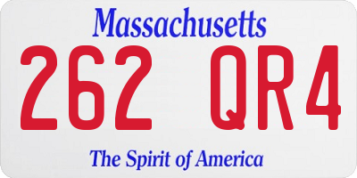 MA license plate 262QR4