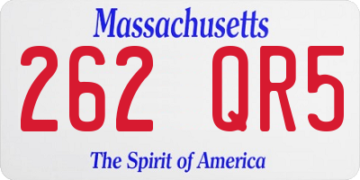 MA license plate 262QR5