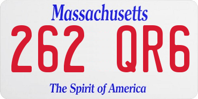 MA license plate 262QR6