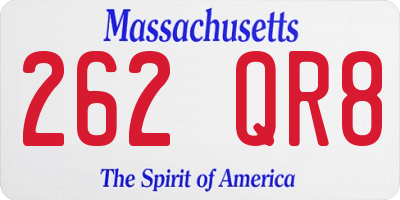 MA license plate 262QR8