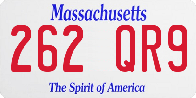 MA license plate 262QR9