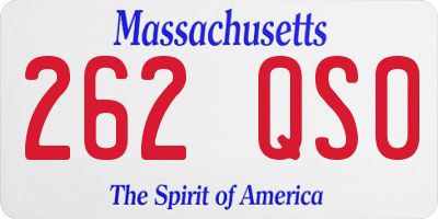 MA license plate 262QS0
