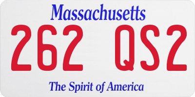MA license plate 262QS2