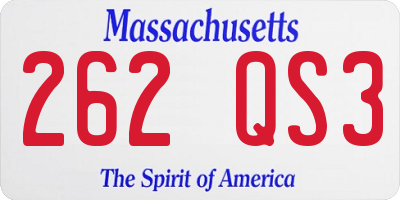 MA license plate 262QS3