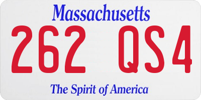 MA license plate 262QS4