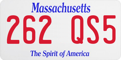 MA license plate 262QS5