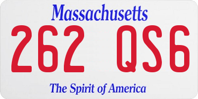 MA license plate 262QS6