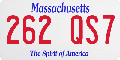 MA license plate 262QS7