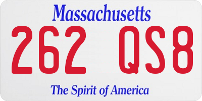 MA license plate 262QS8