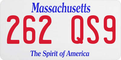 MA license plate 262QS9